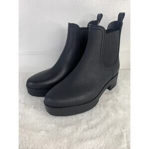 Jeffrey Campbell Black Rubber Chelsea Rain Boots Women’s Size 7